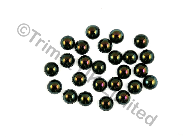 Round Half Pearls 12mm-500pcs - Jet AB