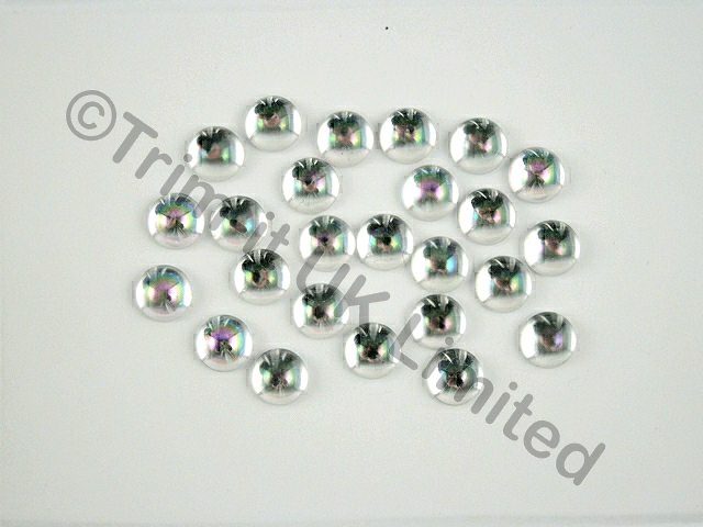 Round Half Pearls 12mm-100pcs. - Crystal AB