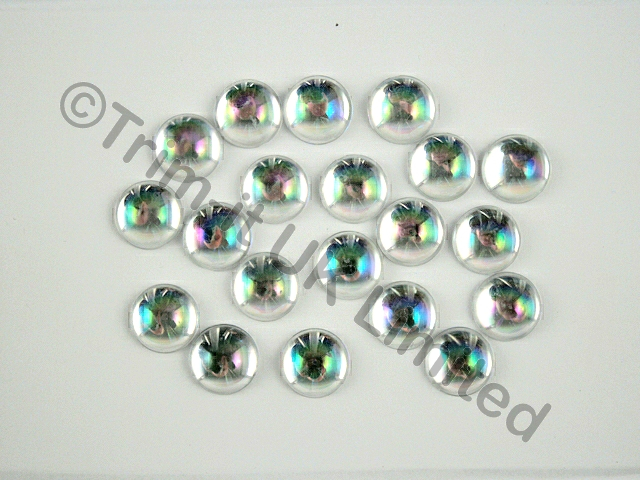 Round Half Pearls 16mm-100pcs. - Crystal AB