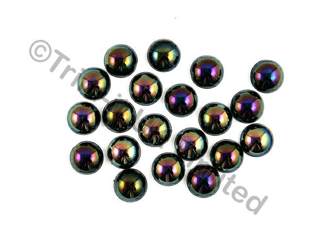 Round Half Pearls 16mm-100pcs. - Jet AB