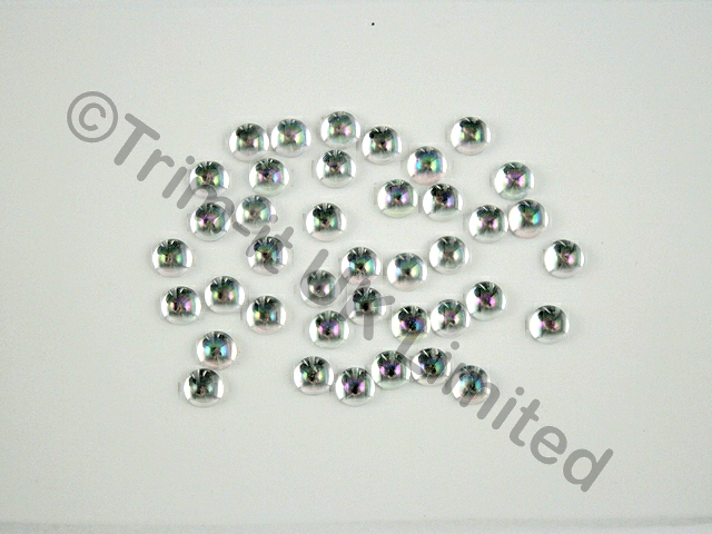 8mm (Cabochon) Half Pearls-500pcs. - Crystal AB