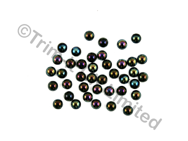 8mm (Cabochon) Half Pearls-500pcs. - Jet AB