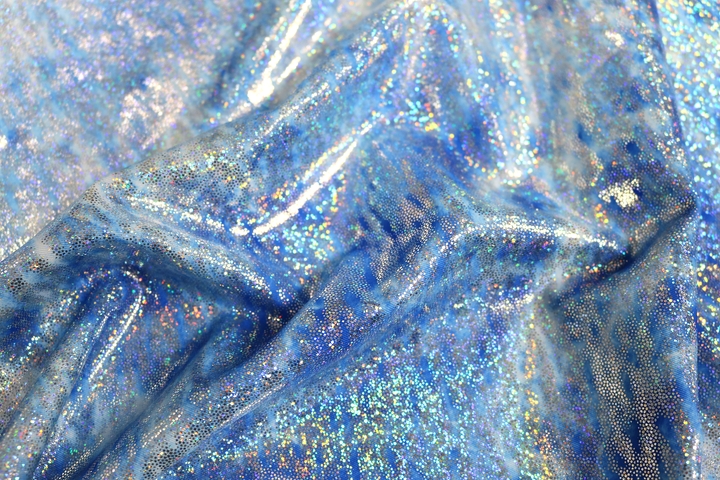 Avalanche With Silver Hologram Lycra - Royal Blue/White/Silver Hologram