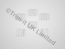 Clear straight Bikini Clips 19mm slot (5sets) - Clear