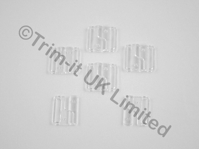 Clear straight Bikini Clips 25mm slot (5sets) - Clear