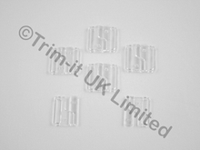 Clear straight Bikini Clips 25mm slot (5sets) - Clear