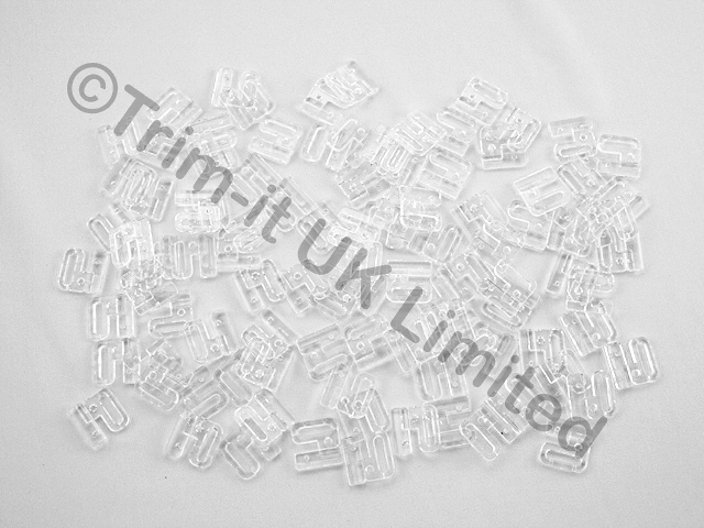 Clear straight Bikini Clips 13mm (Bulk Pack) - Clear