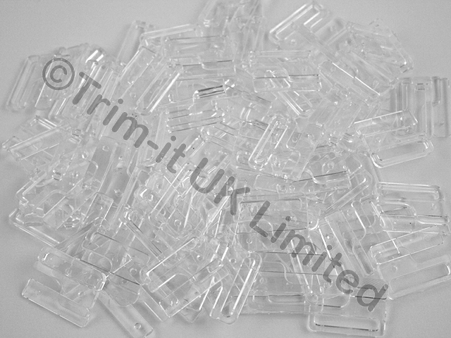 Clear straight Bikini Clips 25mm (Bulk Pack) - Clear