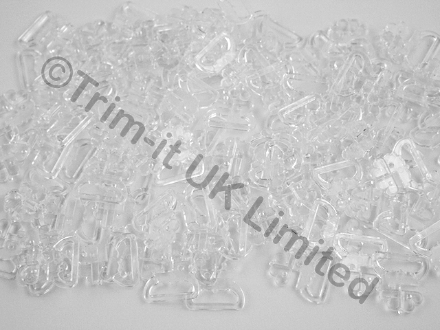 Clear Flower Bikini Clips 10mm slot(bulk pkt.) - Clear