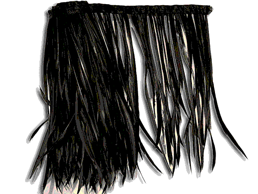 20cm Biot Feather Fringe, per 1 metre Piece - Black