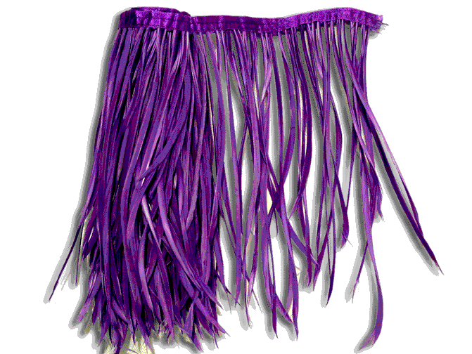 20cm Biot Feather Fringe, per 1 metre Piece - Purple