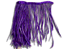 20cm Biot Feather Fringe, per 1 metre Piece - Purple Rain