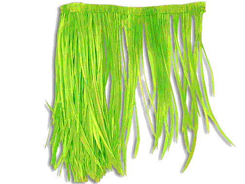 20cm Biot Feather Fringe, per 1 metre Piece - Flo. Apple