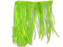 20cm Biot Feather Fringe, per 1 metre Piece - Flo. Apple