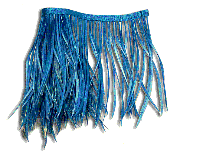 20cm Biot Feather Fringe, per 1 metre Piece - Electric Blue