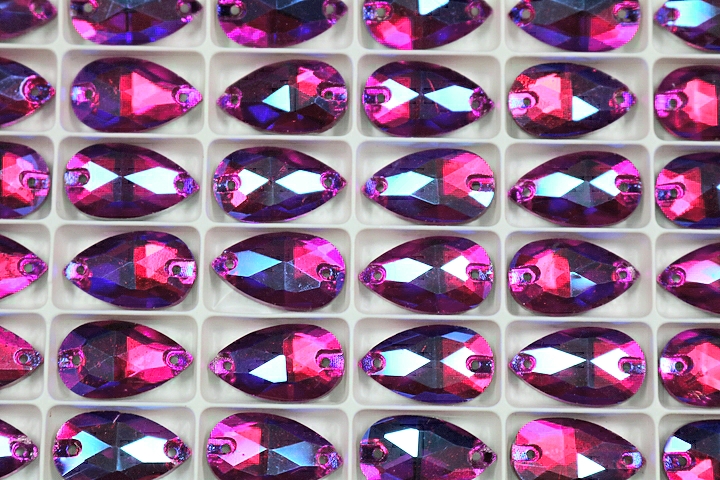 Brilliance 18x10.5mm Pear Box of 144 pcs. - Deep Fuchsia AB