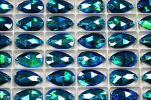 Brilliance 18x10.5mm Pear Box of 144 pcs. - Electric Blue AB