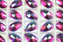 Brilliance 22x13mm Pear Box of 80 pcs. - Deep Fuchsia AB