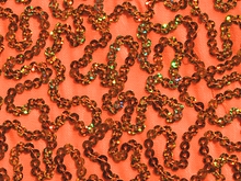 Bling Sequin Swirl On Two Way Stretch Net - Flo.Orange/Orange Hologram