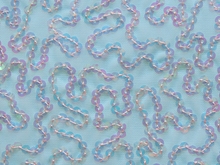 Bling Sequin Swirl On Two Way Stretch Net - Sky Blue/Iris