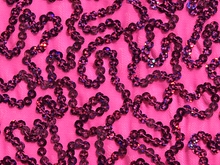 Bling Sequin Swirl On Two Way Stretch Net - Neon Cerise/Cerise Hologram