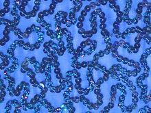 Bling Sequin Swirl On Two Way Stretch Net - Royal Blue/Royal Hologram