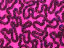 Bling Sequin Swirl On Two Way Stretch Net - Electric Pink/Cerise Hologram