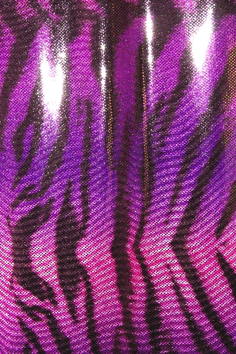 Bengal Tiger Hologram Lycra - Purple/Magenta/Neon Candy