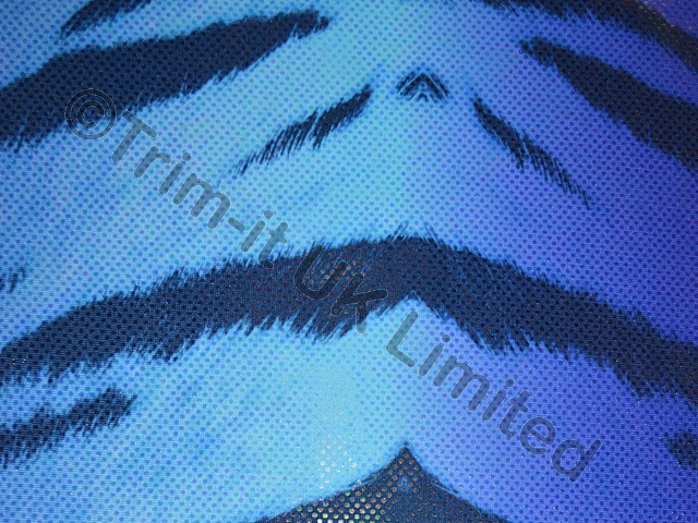 Bengal Tiger Hologram Lycra - Sapphire/Royal Blue/Sky Blue