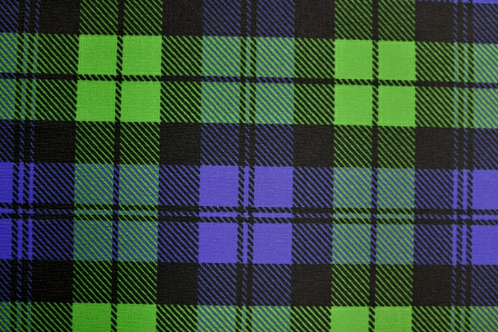 Black Watch Tartan Lycra - Forest Green