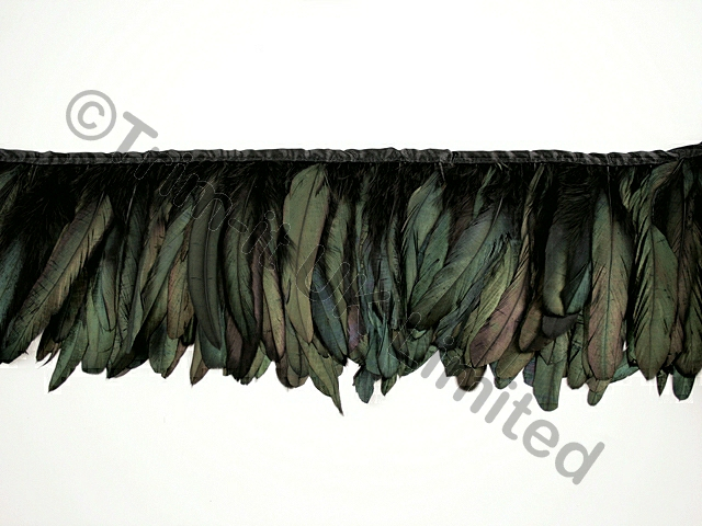 15/18cm Full feather coque Fringe - Oil Black