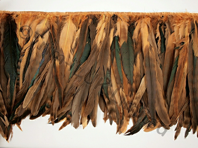 35cm Full Feather Mixed Coque Fringe - American Tan