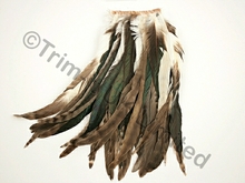 35cm Full Feather Mixed Coque Fringe10cm piece - Natural