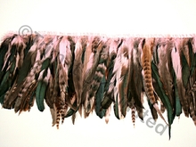 20cm Full Feather Mixed Coque Fringe - Sugar Pink