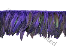 20cm Full Feather Mixed Coque Fringe - Purple Rain