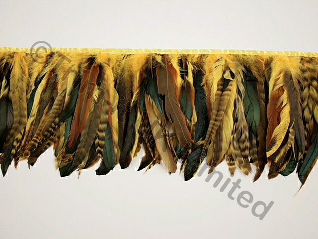 20cm Full Feather Mixed Coque Fringe - Sunrise