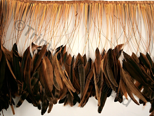 35cm Stripped Feather Mixed Coque Fringe - American Tan