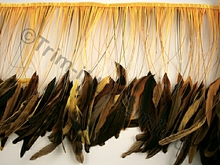 35cm Stripped Feather Mixed Coque Fringe - Sunrise