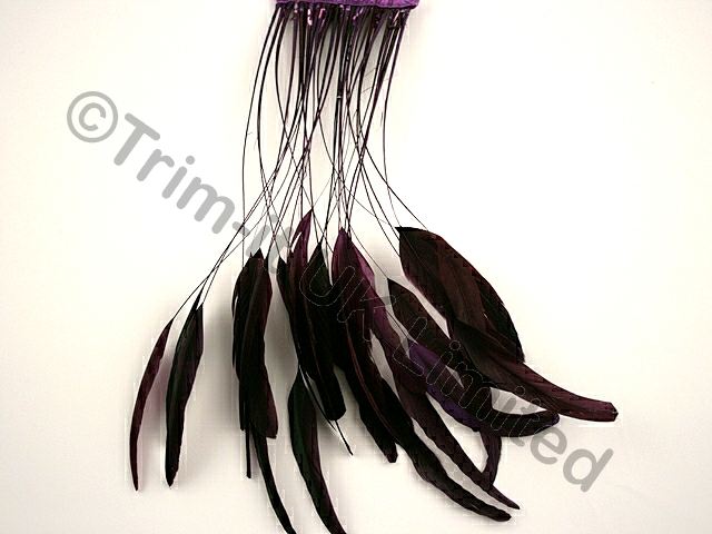 35cm Stripped Feather Mixed Coque 10cm pc - Purple Rain