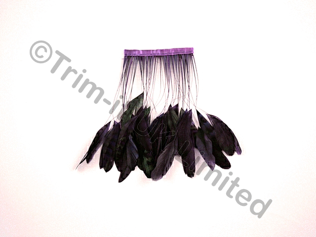 20cm Stripped Feather Mixed Coque  10cm pc. - Purple Rain