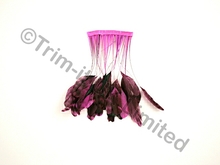 20cm Stripped Feather Mixed Coque  10cm pc. - Electric Pink