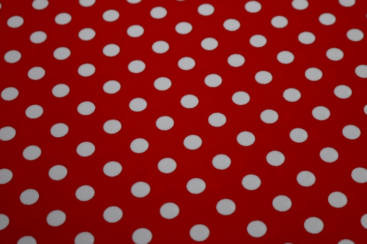 Clearance Print Lycra (Design 62) 8mm spot - White/Red