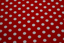 Clearance Print Lycra (Design 62) 8mm spot - White/Red