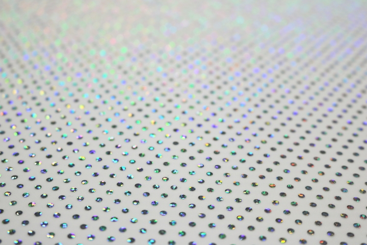 Holo.Foil on Light weight Lycra Design 64 - White/Silver Hologram