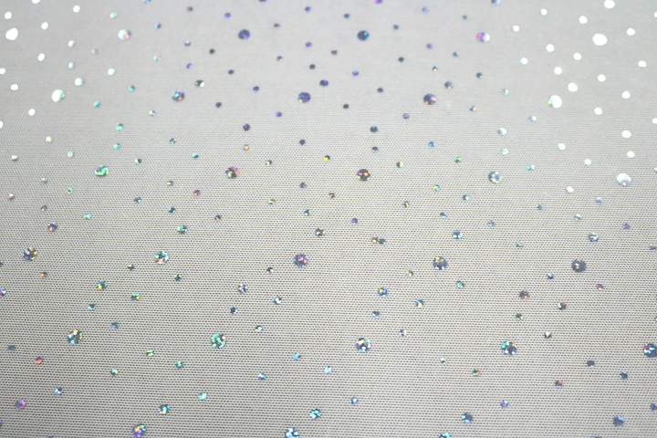 Holo.Foil on Stretch Net (Design 66) - White/Silver Hologram