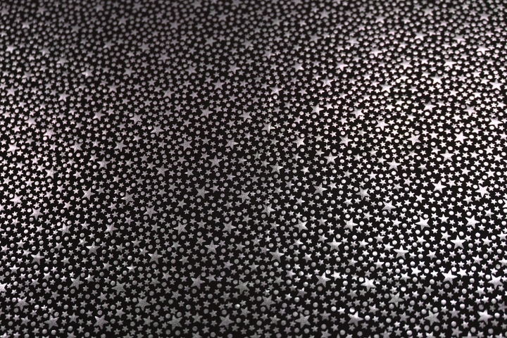 Foil on light Weight Lycra (Design 78)3/4mm stars - Colour As Seen