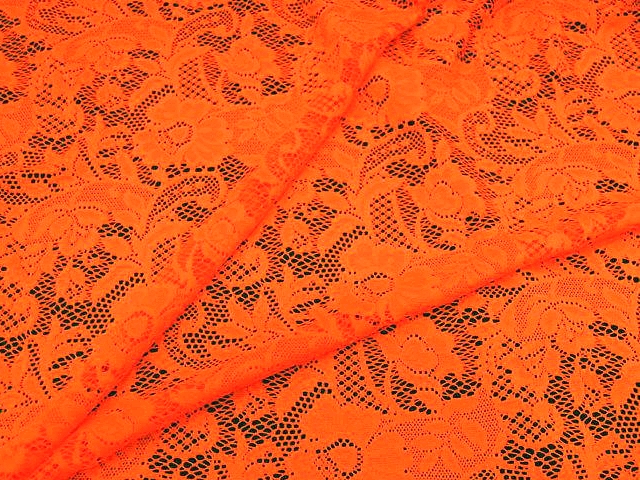 Elsa Stretch Lace - Flo. Orange