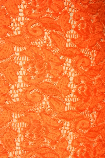 English Rose Stretch Lace - Flo. Orange