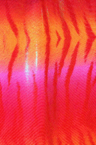 Flourescent Bengal Tiger Iris Lycra - Flo. Apricot/Neon Cerise