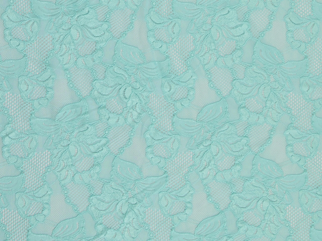 Floral Cascade Stretch Lace - Aquamarine.